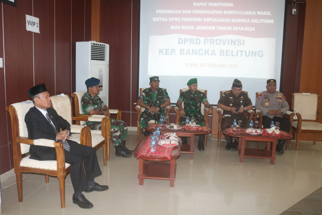 Kasrem 045/Gaya Hadiri Rapat Paripurna DPRD Provinsi Babel