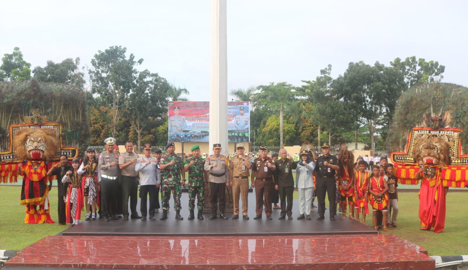 Kasrem 045/Gaya Hadiri Apel Gelar Pasukan Operasi Keselamatan Menumbing