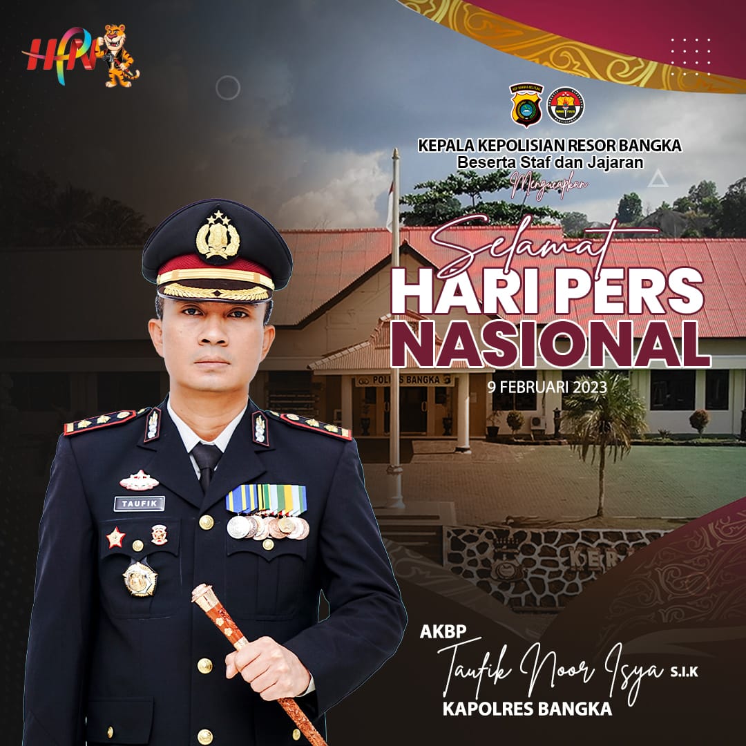 Kapolres Bangka AKBP Taufik Noor Isya, S.I.K. Menyampaikan Ucapan Selamat Hari Pers Nasional