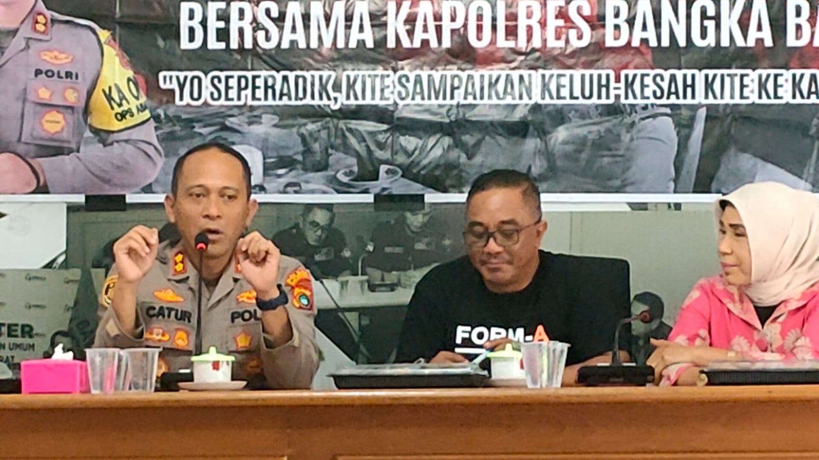 Gelar Jumat Curhat Kapolres Bangka Barat Sosialisasi Antisipasi Pelanggaran Pemilu Dengan Partai Politik di Kabupaten Bangka Barat