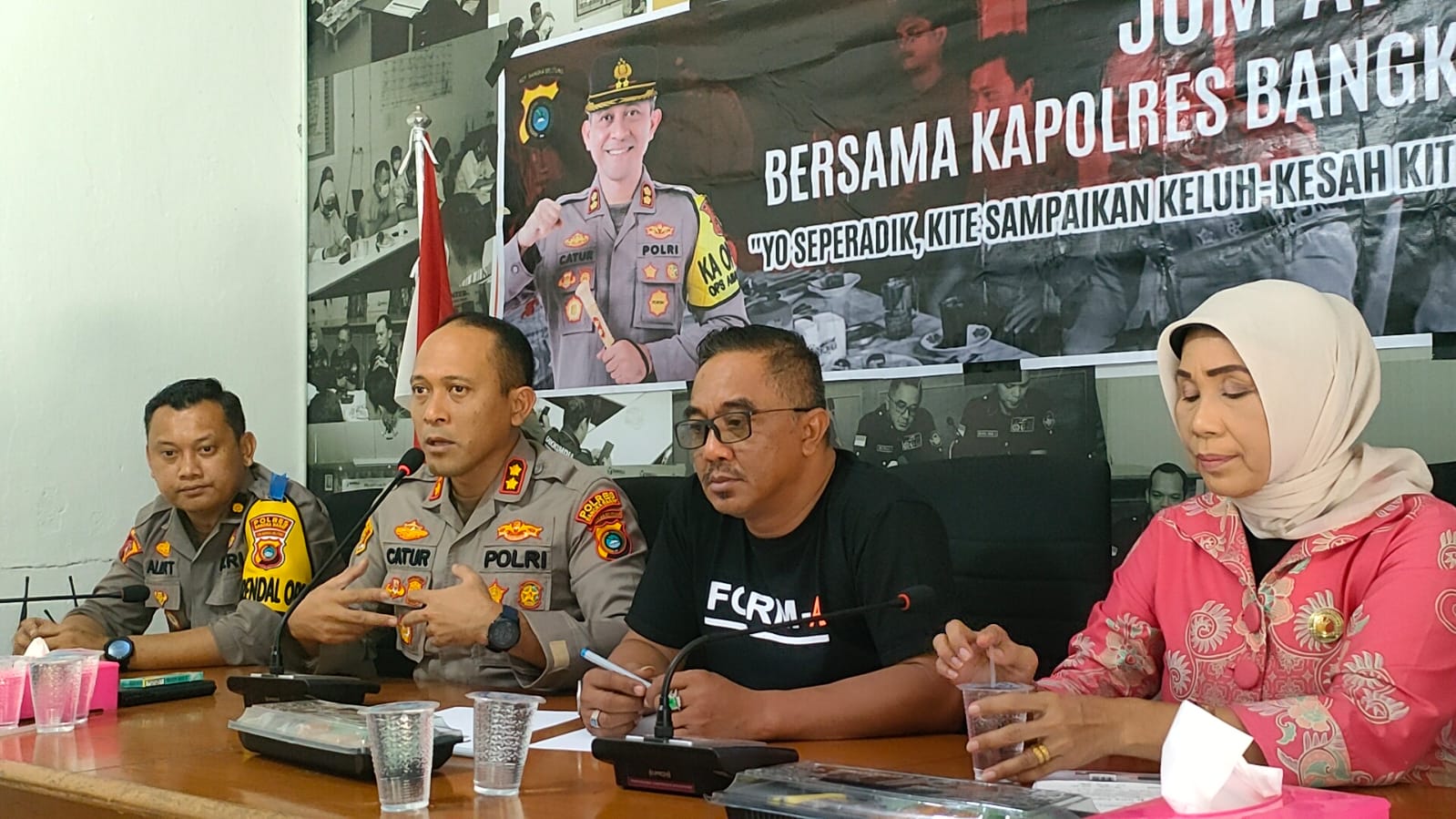 Gelar Jumat Curhat Kapolres Bangka Barat Sosialisasi Antisipasi Pelanggaran Pemilu Dengan Partai Politik di Kabupaten Bangka Barat