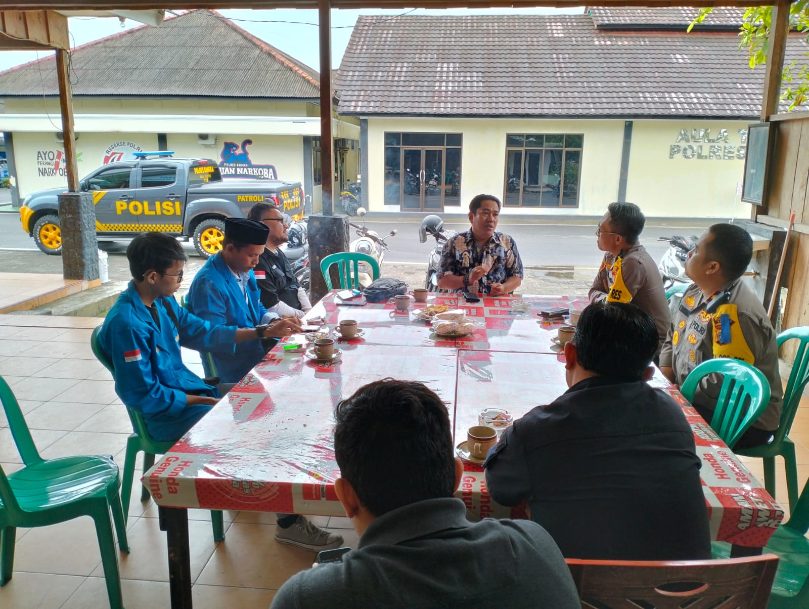 Mahasiswa PMII Kabupaten Bangka Jalin Tali Silaturahmi dengan Kapolres Bangka