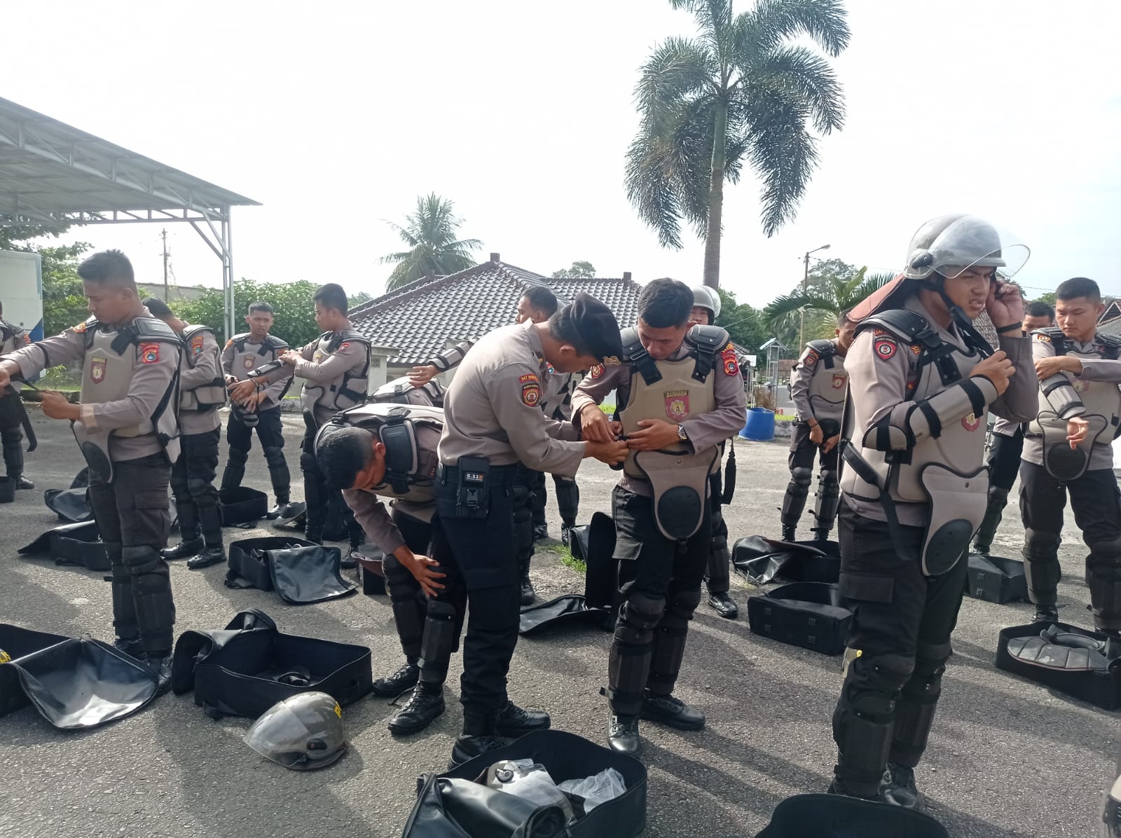 Personil Sat Samapta Polres Bangka Lakukkan Latihan Pengendalian Masa 