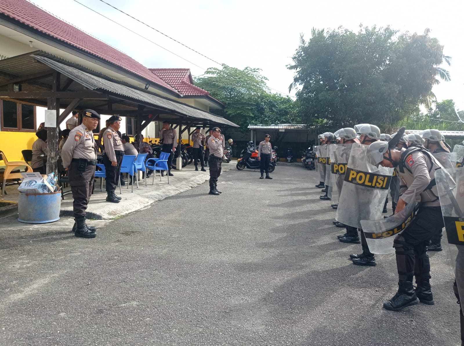 Personil Sat Samapta Polres Bangka Lakukkan Latihan Pengendalian Masa 