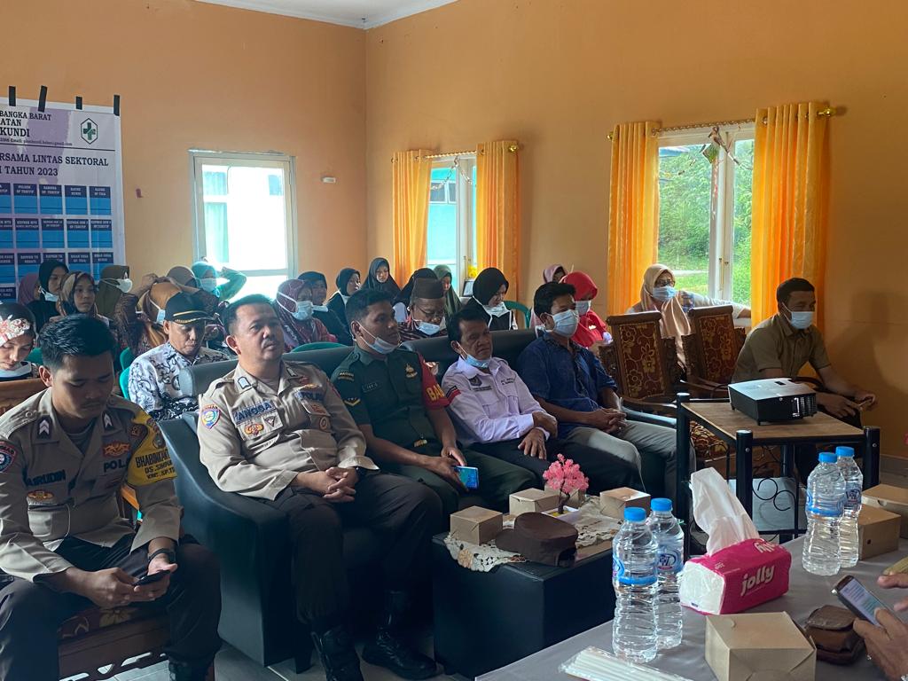 Rapat Lintas Sektoral Triwulan I Puskesmas Kundi Turut di Hadiri Babinsa Koramil 431-02/Mentok