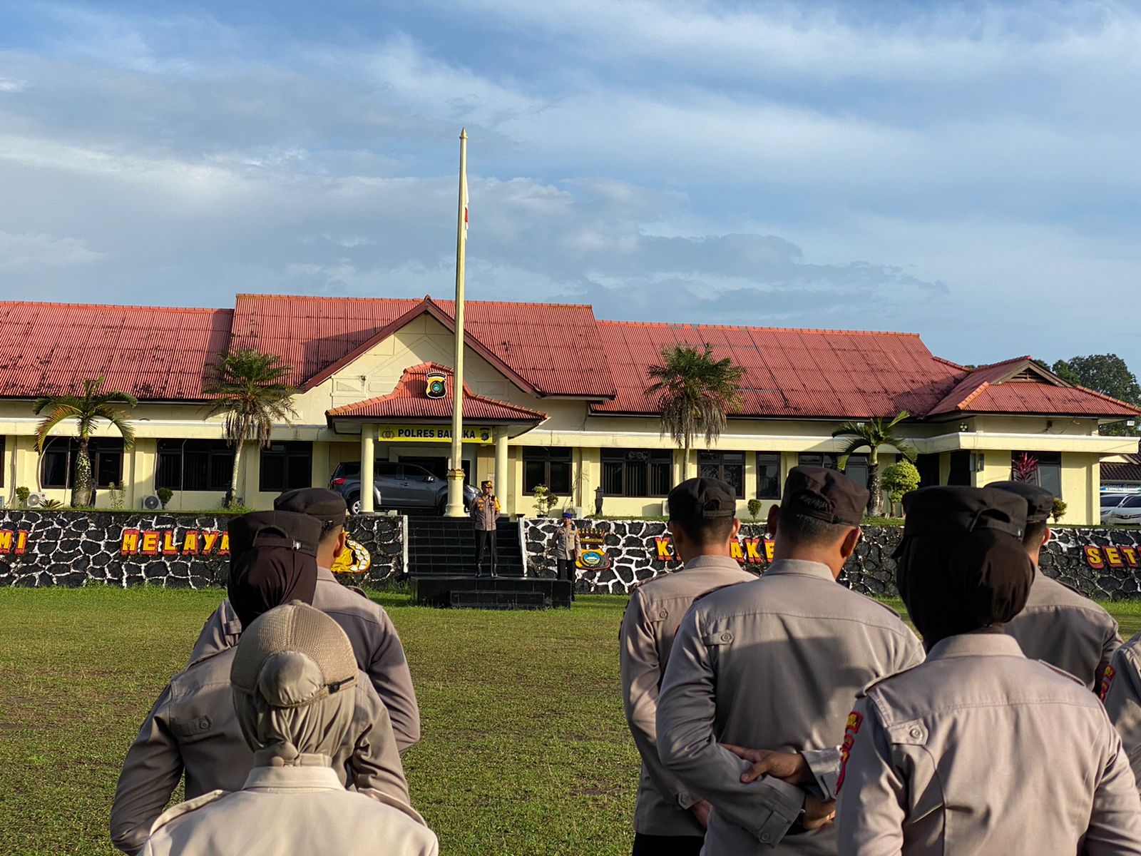 Kapolres Bangka Pimpin Apel Jam Pimpinan di Lapangan Apel Polres Bangka