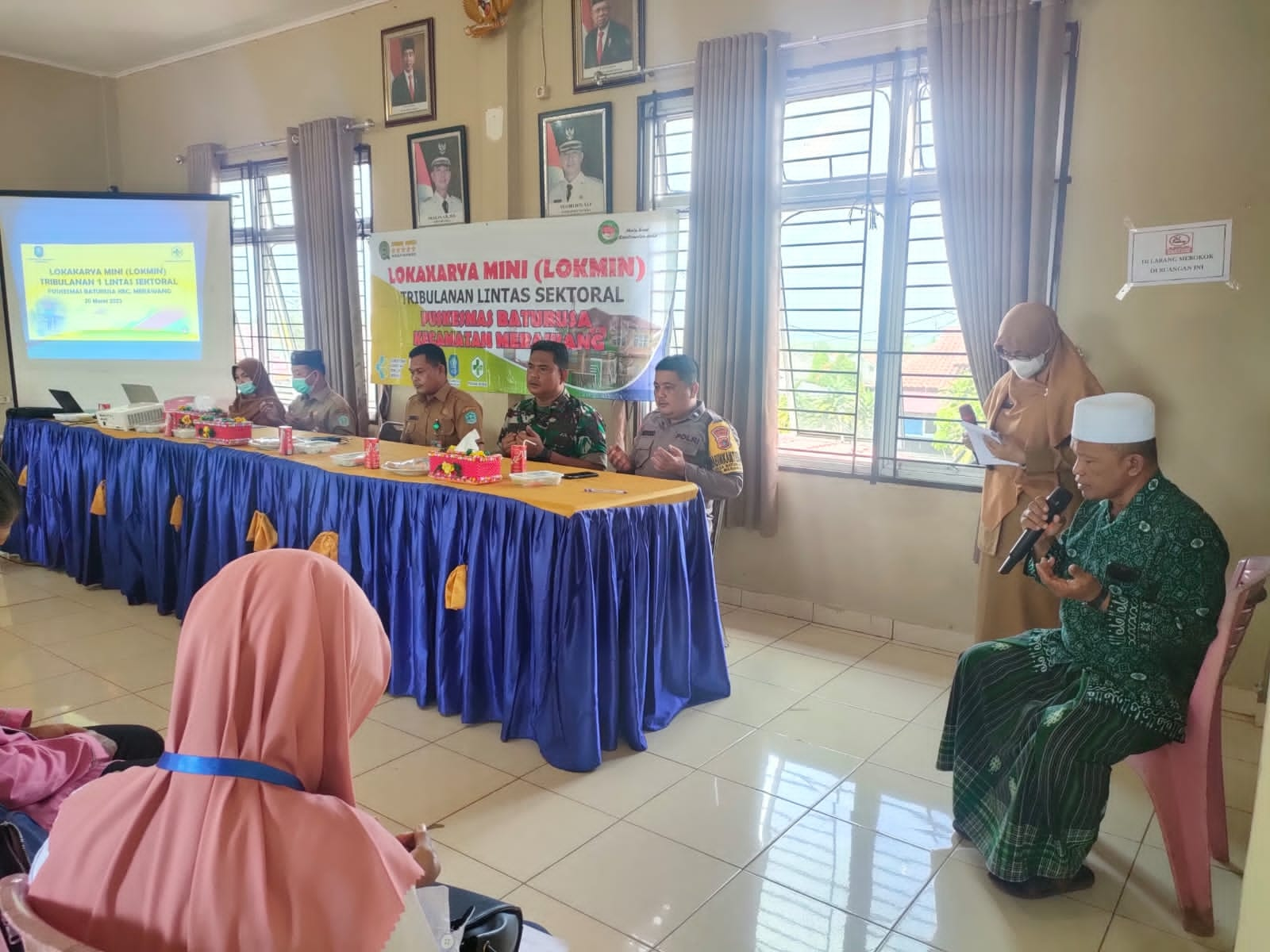 Anggota Koramil 413-03/Merawang Hadiri Lokakarya Mini Triwulan1 Lijtas Sektoral PKM