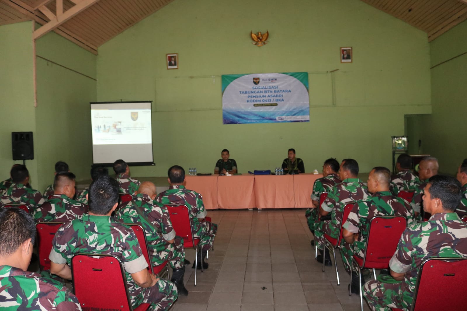 Personel Kodim 0413/Bangka Menerima Sosialisasi Tabungan BTN BATARA Pensiun ASABRI