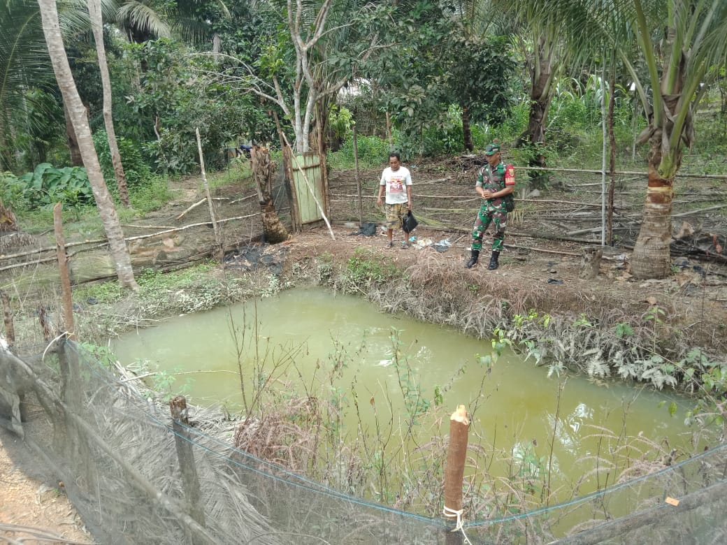 Dukung Pengembangan Budidaya Ikan di Desa Binaan, Babinsa Koramil 431-01/Jebus Beri Saran Bentuk Kelompok Petani Pembudidaya Ikan