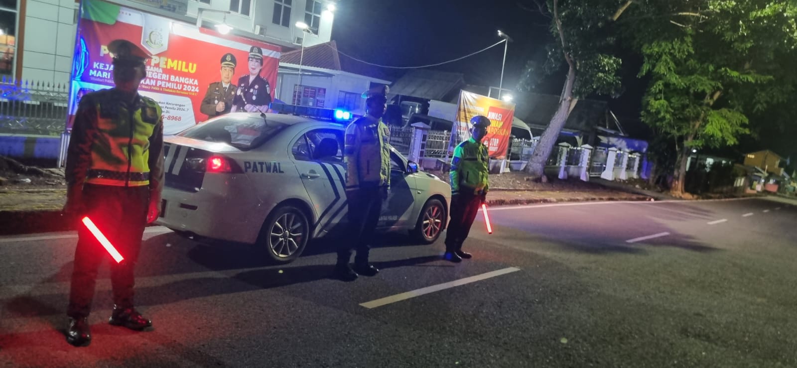 Sat Lantas Polres Bangka Melakukan Kegiatan Patroli Sahur