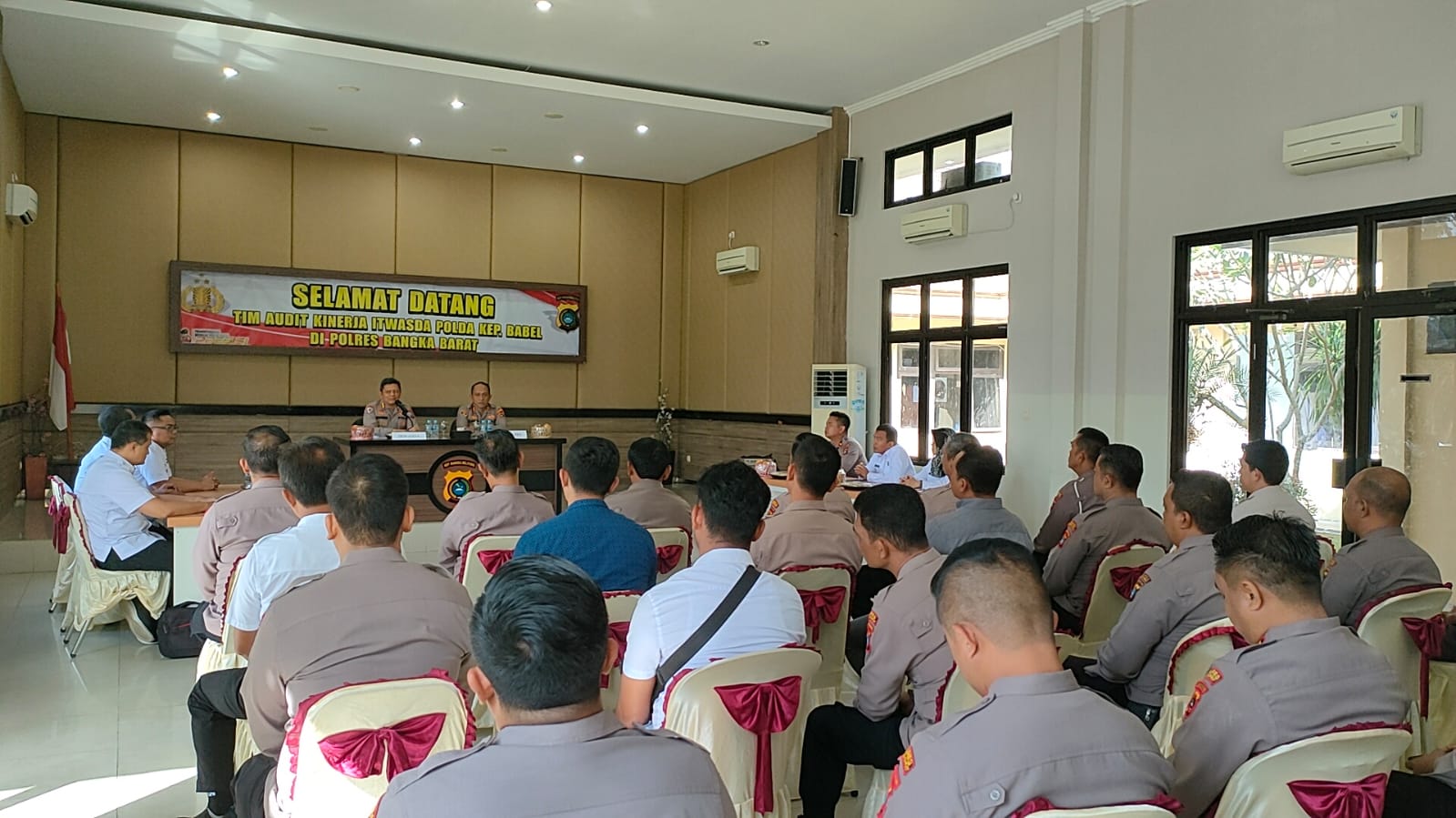 Polres Bangka Barat Sambut Tim Audit Kinerja Tahap I T.A. 2023 Itwasda Polda Kepulauan Bangka Belitung