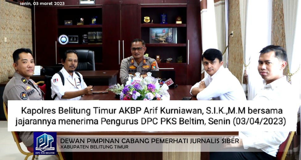 Kapolres Belitung Timur AKBP Arif Kurniatan dan Jajarannya Terima Audiensi DPC PJS Beltim