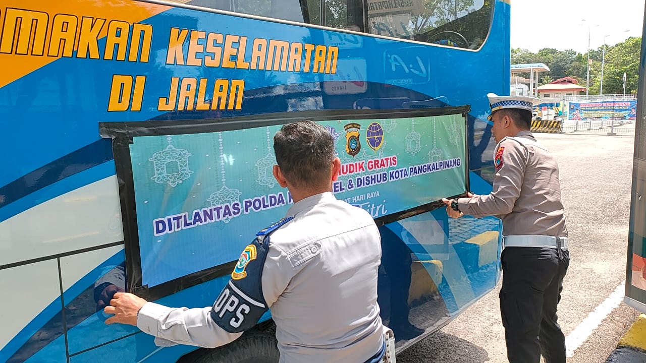 Ditlantas Polda Kepulauan Babel Sediakan Bus Gratis untuk Arus Balik Mudik di Pulau Bangka