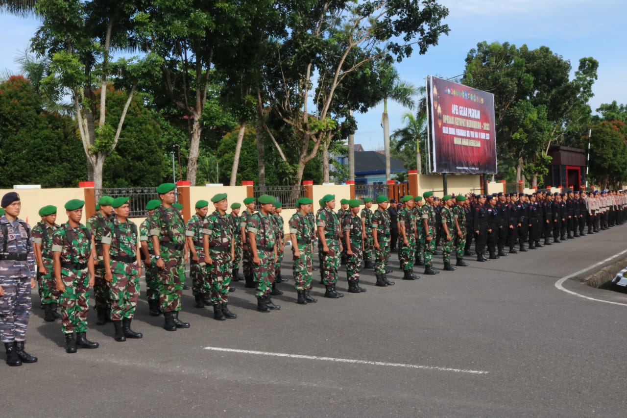 Kasrem 045/Gaya Hadiri Apel Gelar Pasukan Operasi Ketupat Menumbing