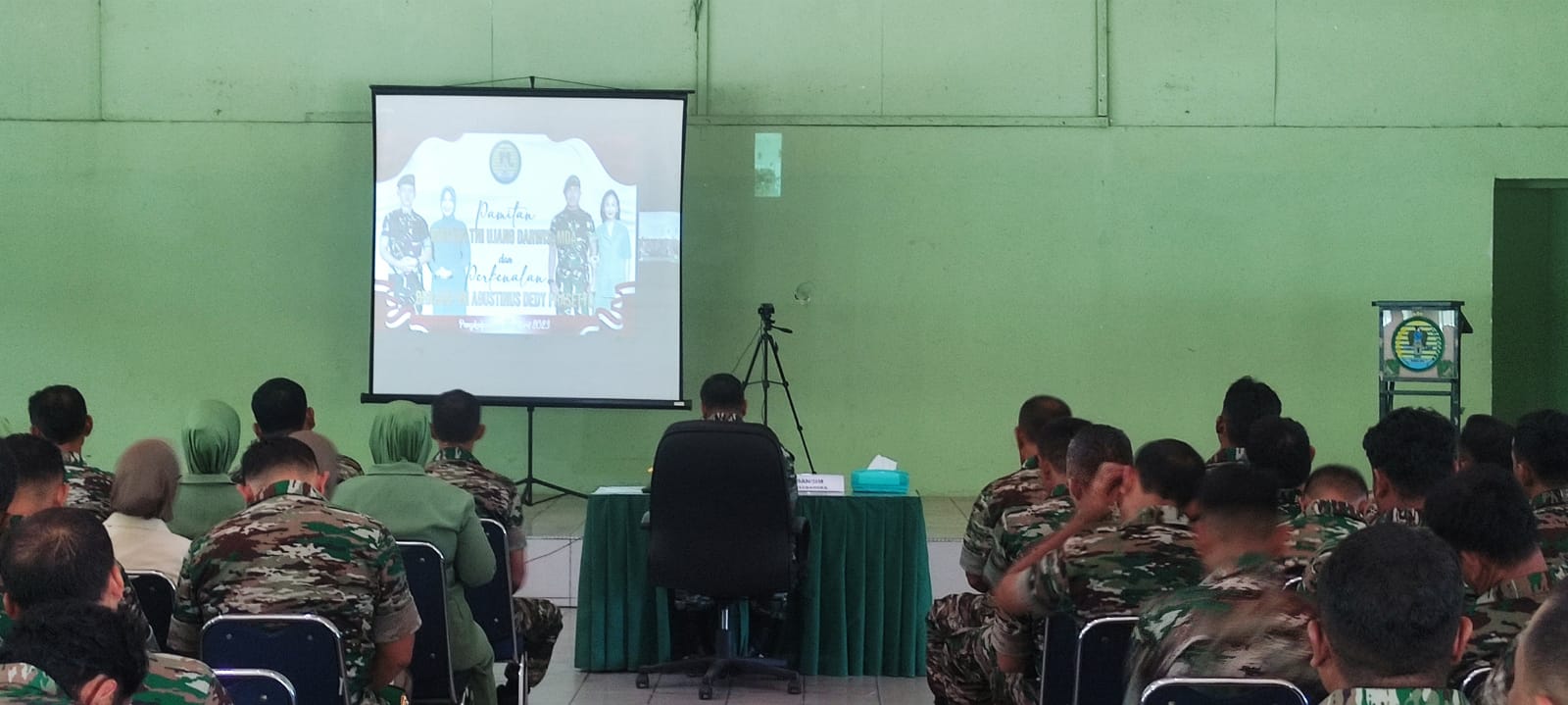 Pengarahan Danrem 045/Gaya secara Virtual pada Acara Lepas Sambut Danrem Baru 045/Gaya Brigjen TNI