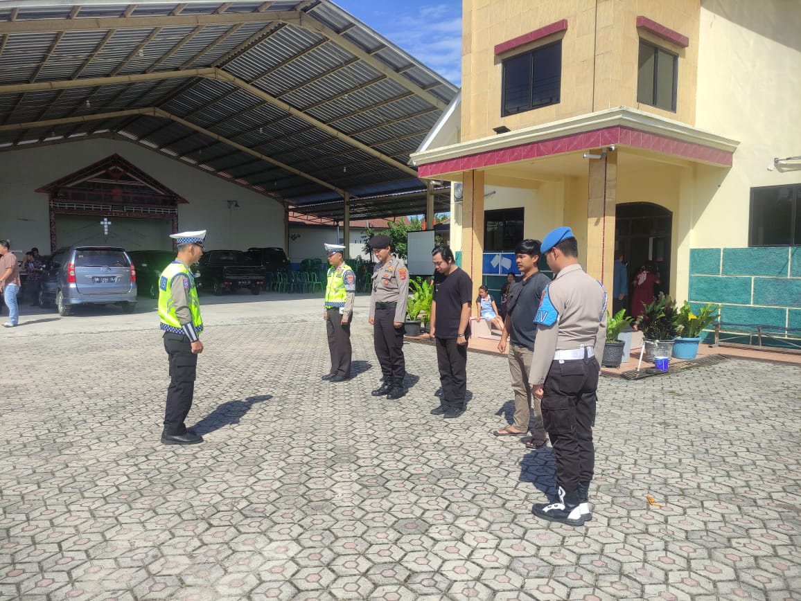 Polres Bangka Tengah Tempatkan Personil Gabungan Dirumah Ibadah Saat Perayaan Paskah