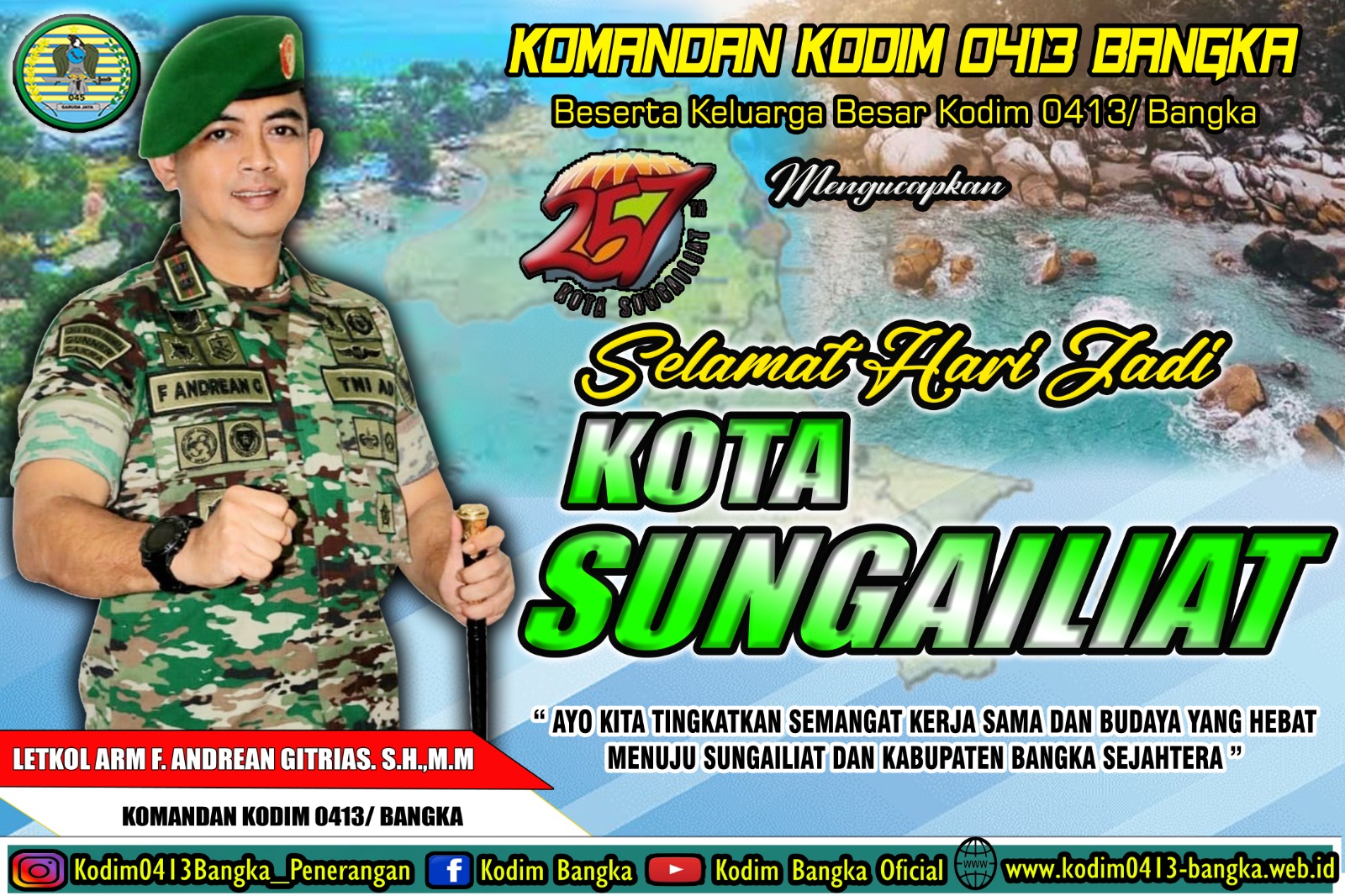 Sinergitas Kodim 0413/Bangka dengan Pemkab Bangka di HUT Kota Sungailiat ke-257