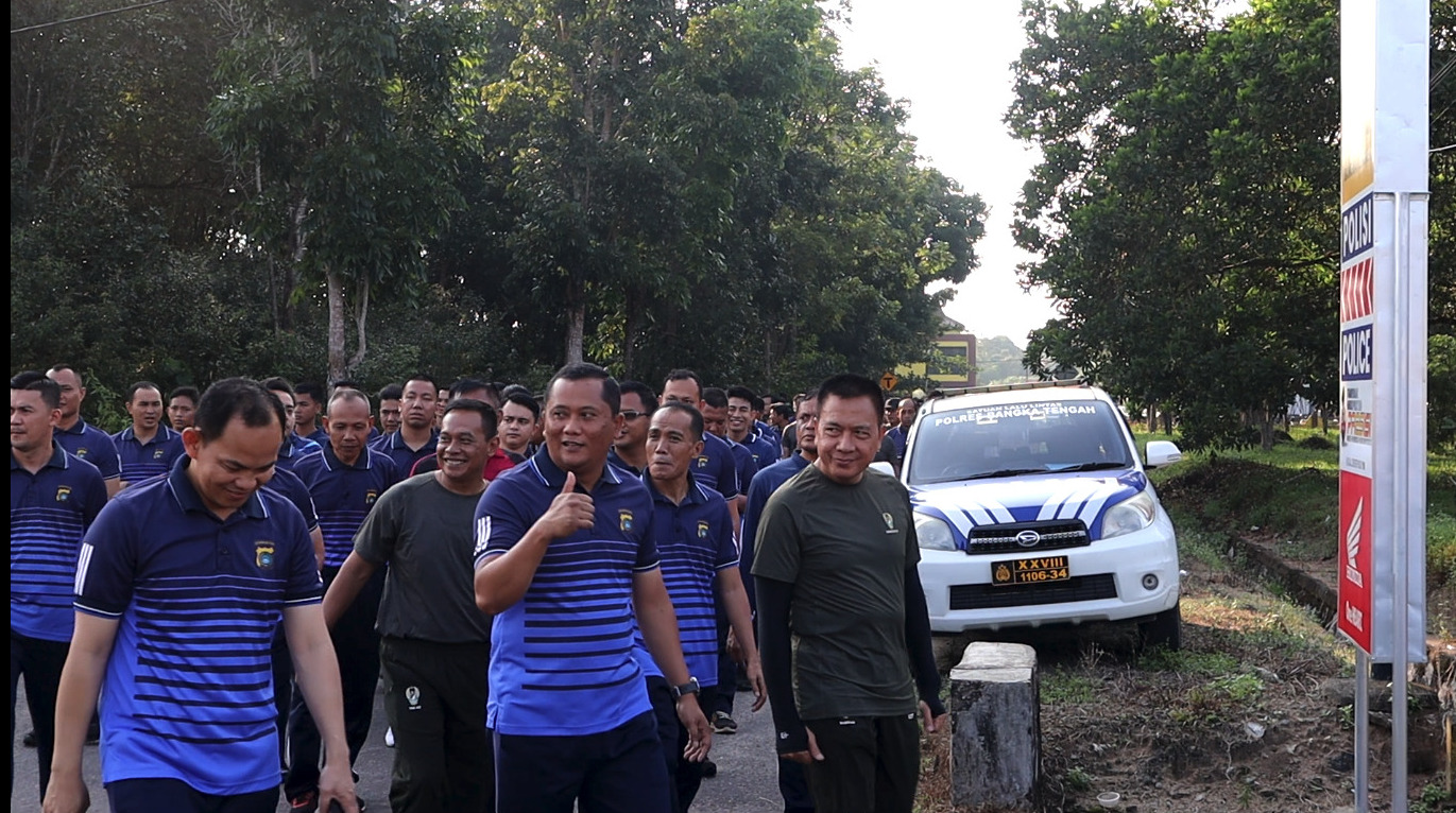 Mantapkan Sinergitas Polres Bangka Tengah Gelar Olahraga Bersama Polri/TNI serta ASN