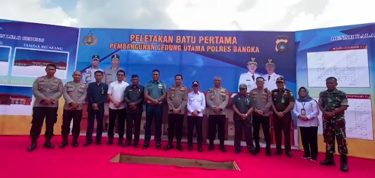 Peletakan Batu Pertama Rehab Gedung Polres Bangka