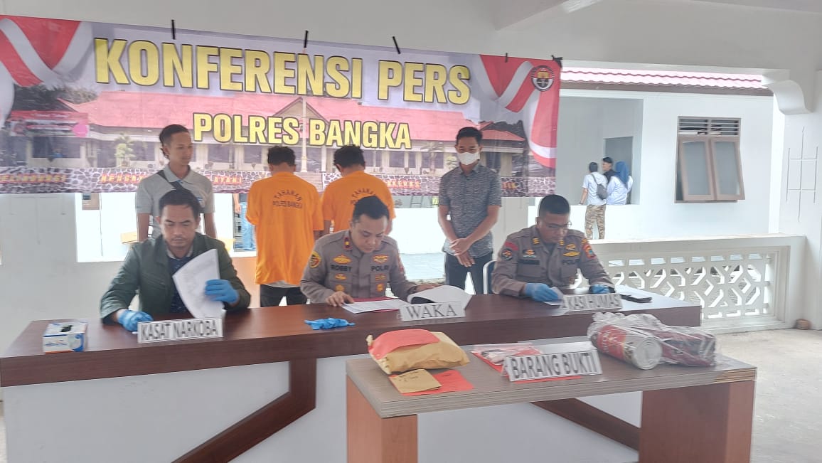 Satu Pekan dua Pelaku Pengedar Narkoba di Bekuk Tim Kibas Sat Narkoba Polres Bangka