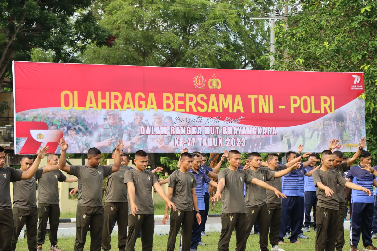 Polres Bangka Laksanakan Olahraga Bersama dengan Kodim 0413/Bangka