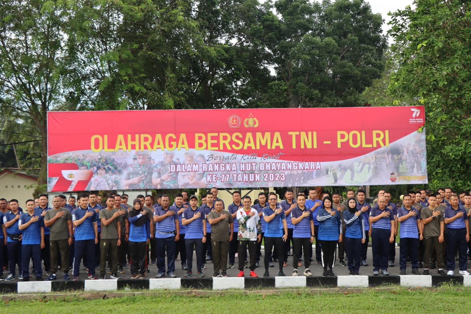 Polres Bangka Laksanakan Olahraga Bersama dengan Kodim 0413/Bangka