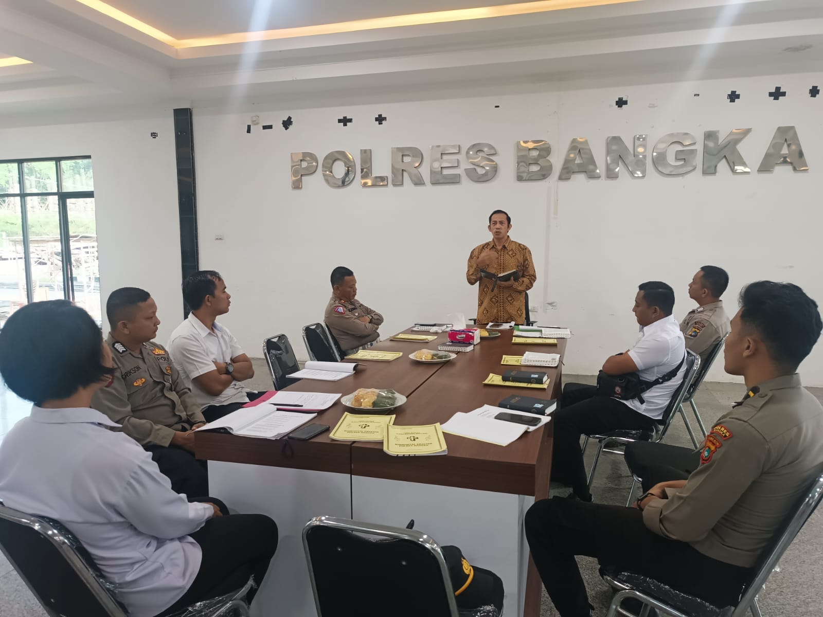 Personel Polres Bangka Melaksanakan Kegiatan Pembinaan Rohani dan Mental