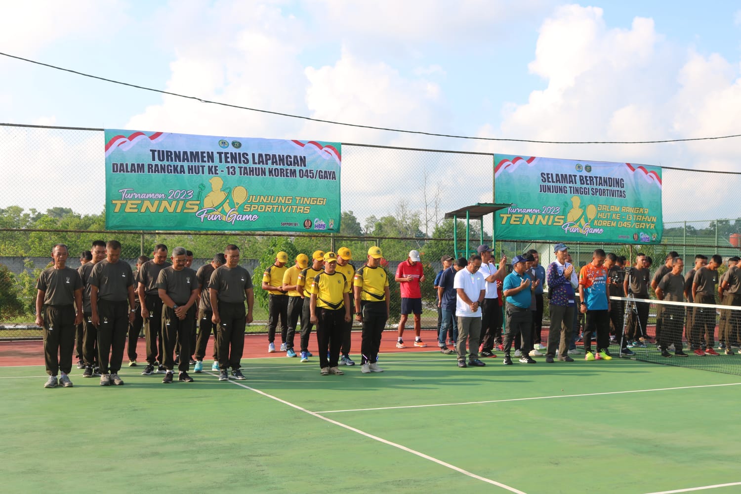 Peringati HUT Ke-13, Korem 045/ Gaya Adakan Turnamen Tenis Lapangan