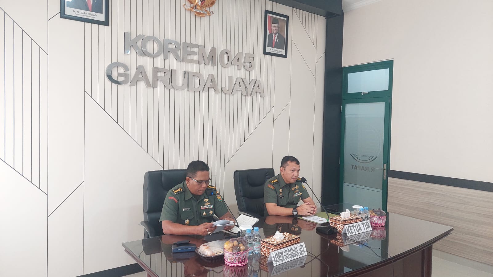 Korem 045 Garuda Jaya Terima Kunjungan Tim Current Audit Itdam II/Sriwijaya