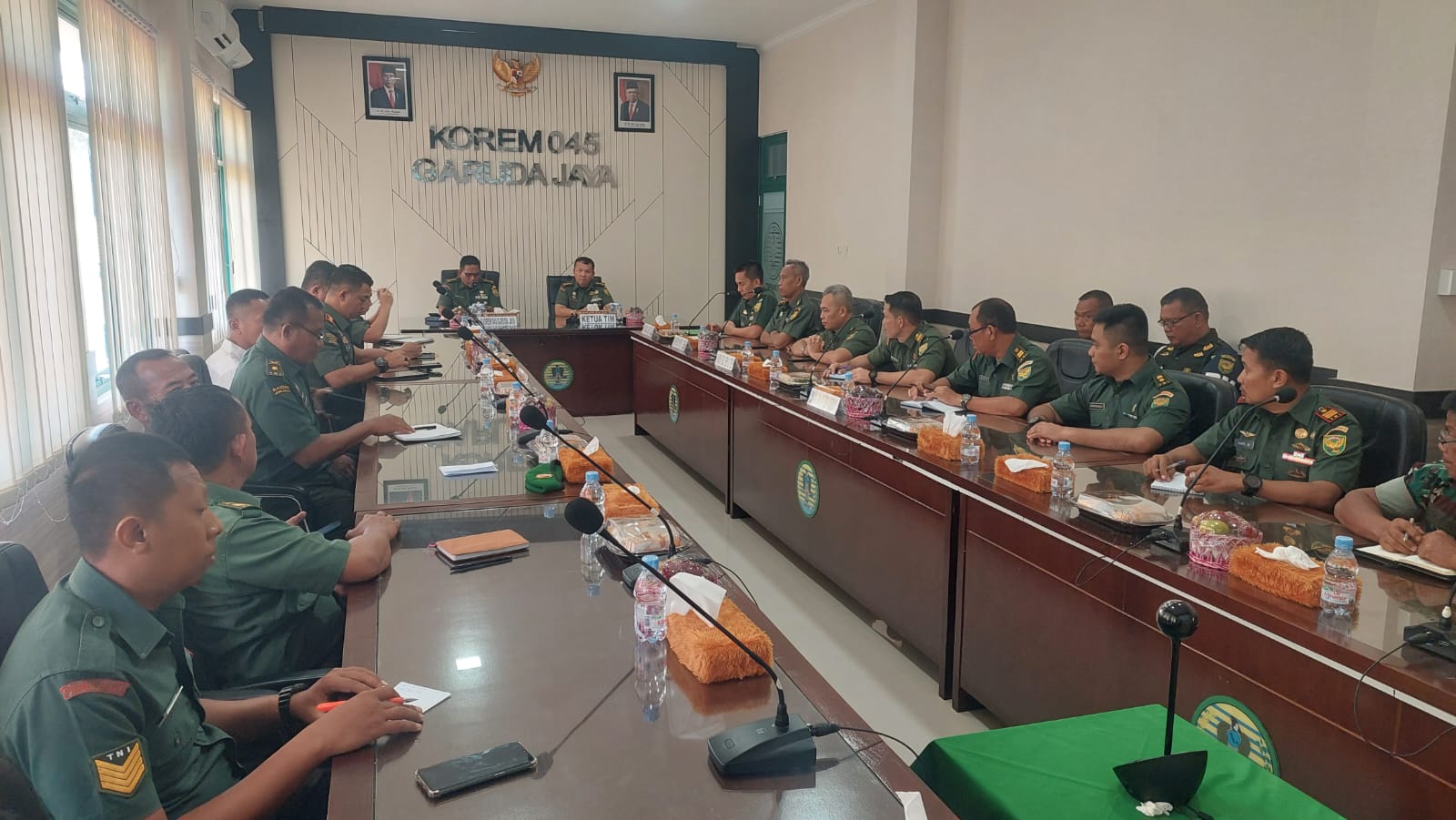 Korem 045 Garuda Jaya Terima Kunjungan Tim Current Audit Itdam II/Sriwijaya