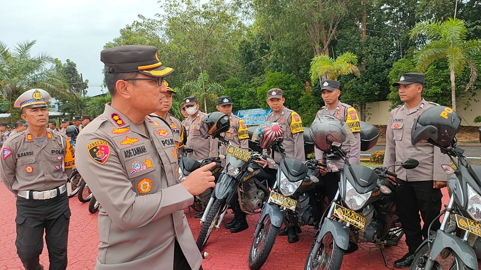 Persiapan Event-event Besar, Kapolres Bangka Barat Cek Langsung Senpi dan Ranmor Dinas Personel