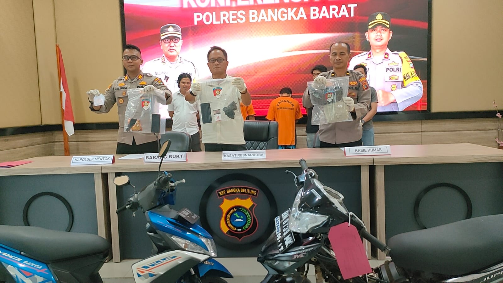 Polres Bangka Barat Laksanakan Konferensi Pers Ungkap Dua Kasus Narkoba