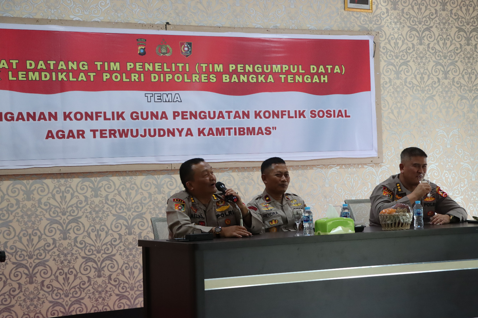 Cegah Konflik Sosial Jelang Pemilu Tahun 2024 Tim STIK Lemdiklat Polri Lakukan Penelitian di Polres Bangka Tengah