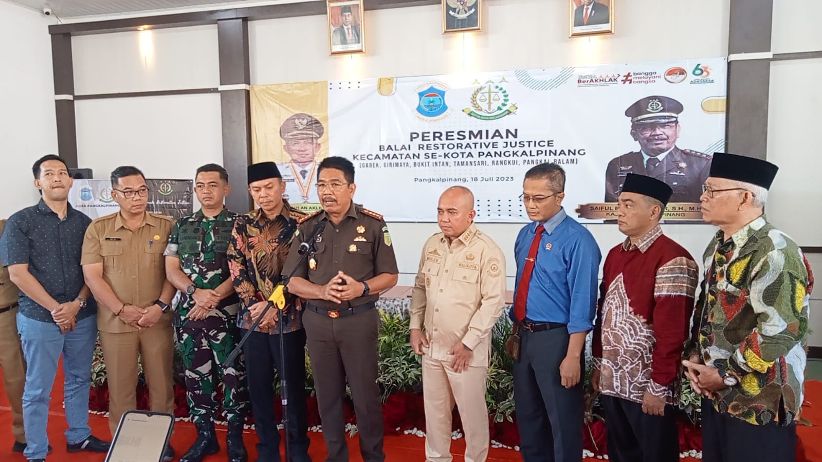 Dandim Bangka Hadiri Pendirian Rumah Restrorative Justice