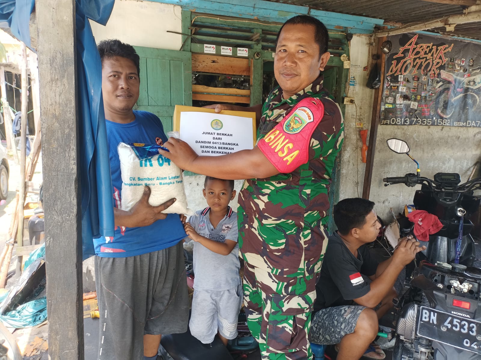 Program Geber Berkah Dandim 0413/Bangka Berlanjut Kewilayah Bukit Intan