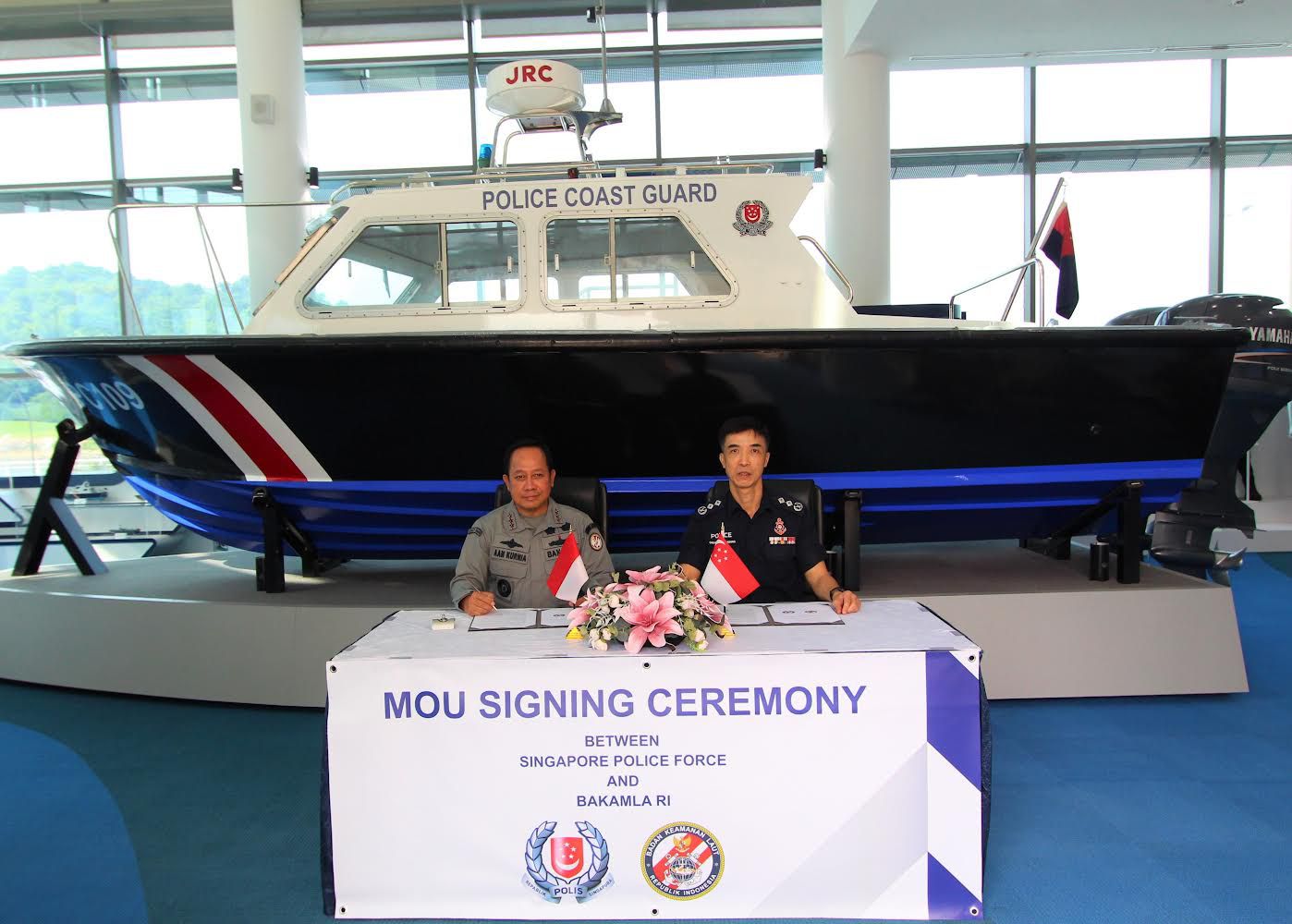 Bakamla RI Tanda Tangan MoU dengan Singapore Police Coast Guard