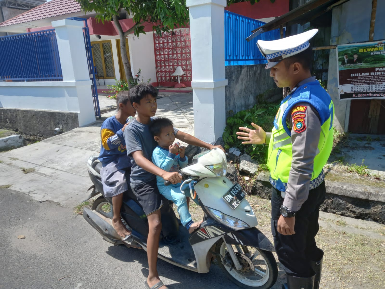 Satlantas Polres Bangka Barat Patroli Siang Hari di Daerah Rawan Laka Lantas