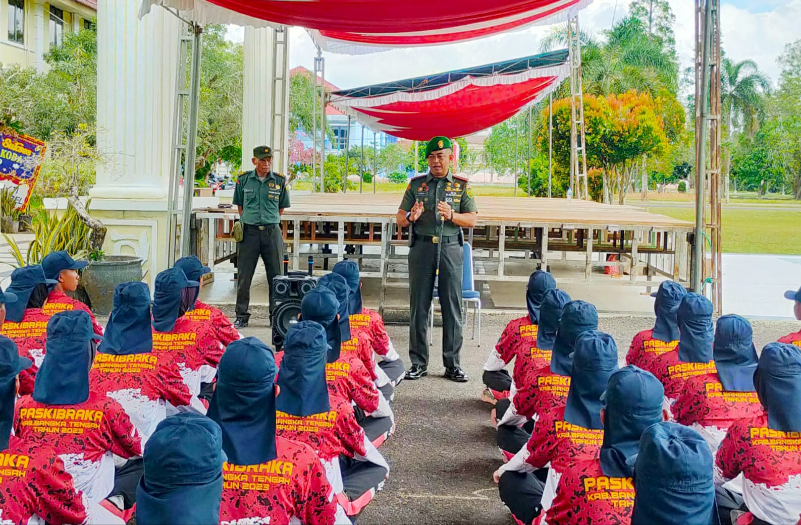 Dandim 0413/Bangka Berikan Motivasi Kepada Calon Paskibraka 2023 Kabupaten Bangka Tengah