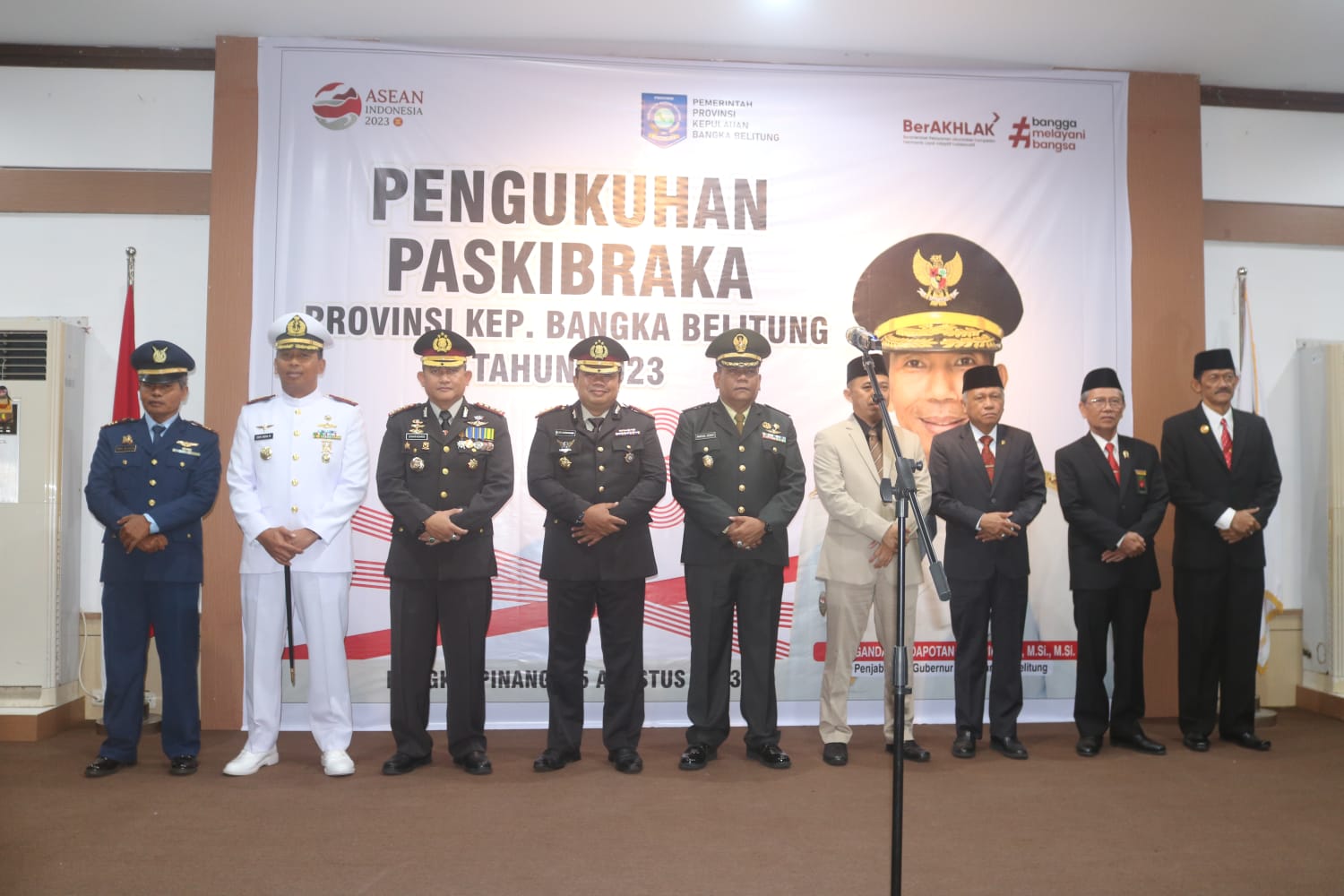 Kasrem 045/Gaya Hadiri Acara Pengukuhan Paskibraka Bangka Belitung Tahun 2023