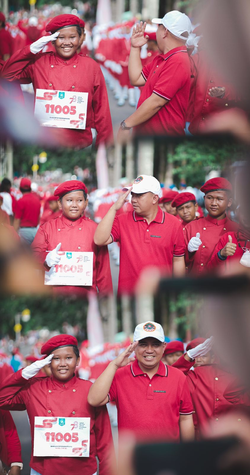 Semangat Beri Hormat Dan Menyapa Peserta Pawai Baris Berbaris, Wako Molen Pesankan Mental Yang Tangguh