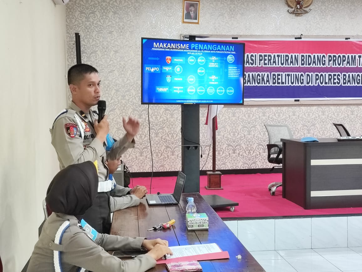 Upaya Pencegahan Pelanggaran Anggota Polri, Bidang Propam Polda Babel Lakukan Sosialisasi ke Polres Bateng