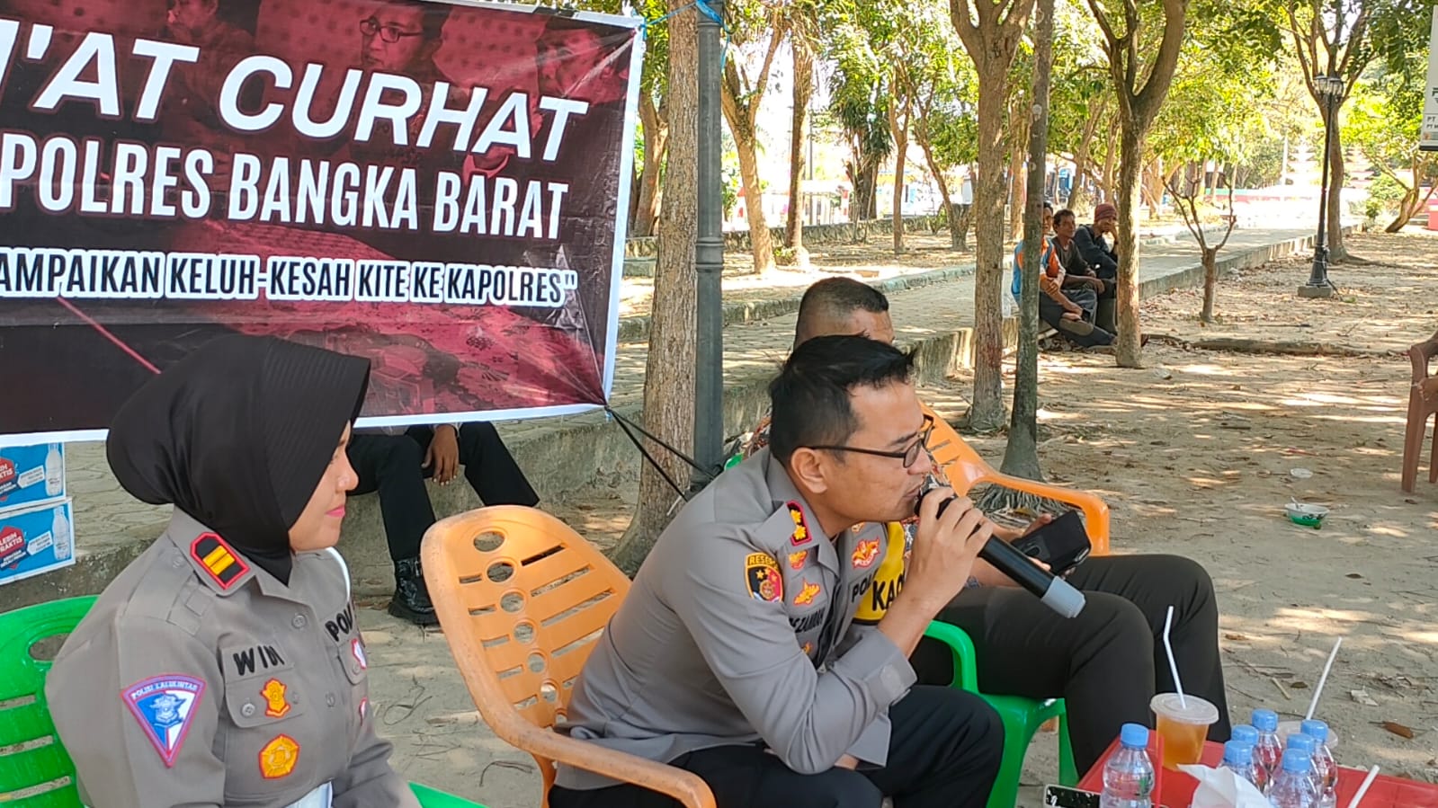 Polres Bangka Barat Melaksanakan Jumat Curhat, Sambil Gerobakan Pagi