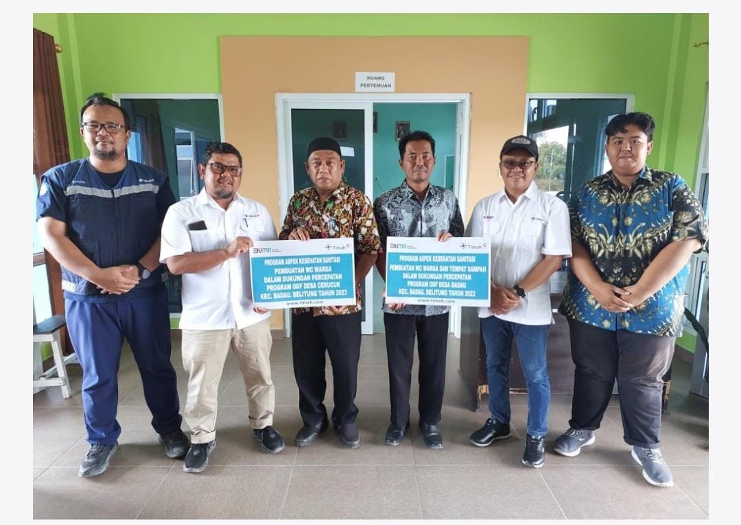 Dukung Program ODF, PT Timah Tbk Bangun 21 Unit Toliet dan Tempat Sampah untuk Warga Kabupaten Belitung 