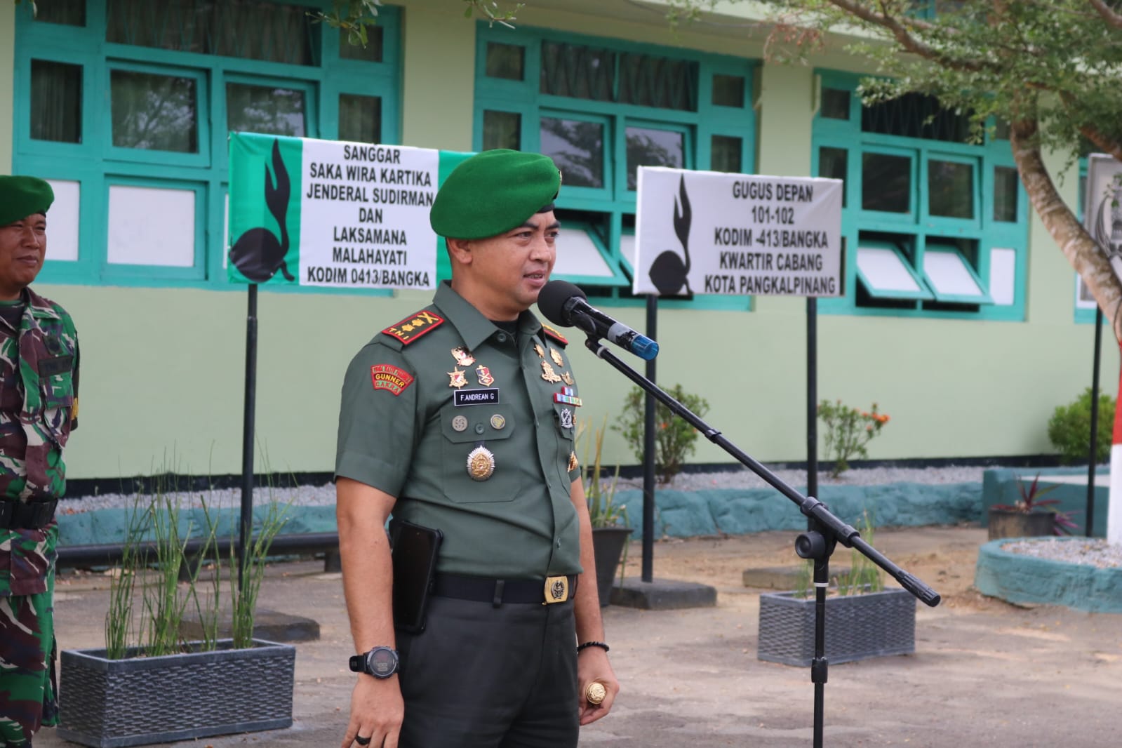 Penekanan Ulang Disampaikan Oleh Dandim 0413/Bangka Disaat Jam Komandan Tentang Kesiapsiagaan Tangani Bencana Termasuk Karhutla