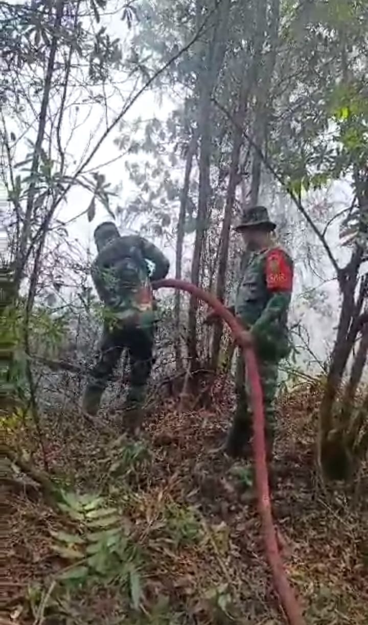 Posko Karhutla Kodim 0413/Bangka Bantu Padamkan Kebakaran Lahan Gambut