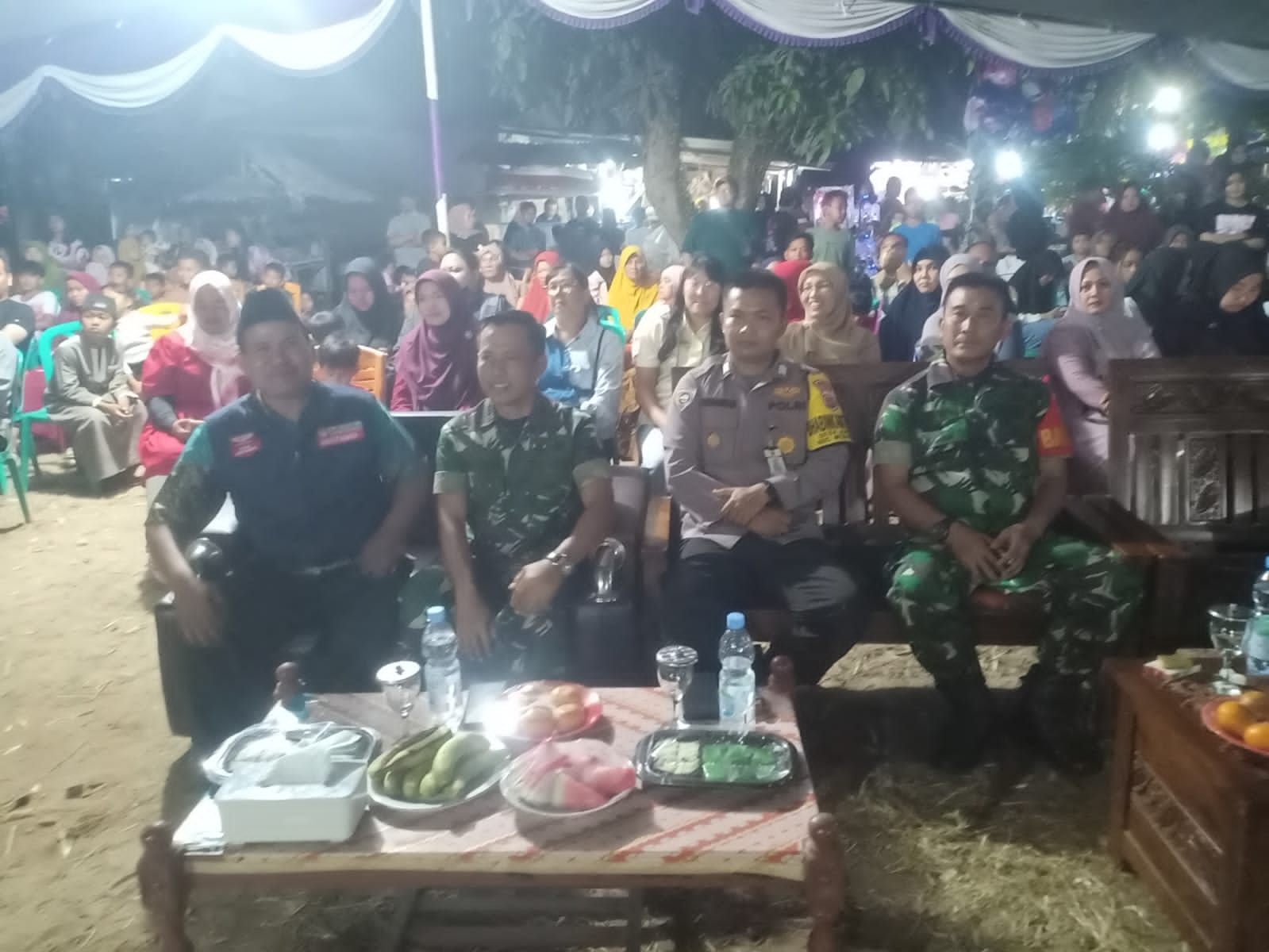 Danramil 03/Merawang Hadiri Malam Puncak Perayaan HUT KE 78 Kemerdekaan RI Di Jurung