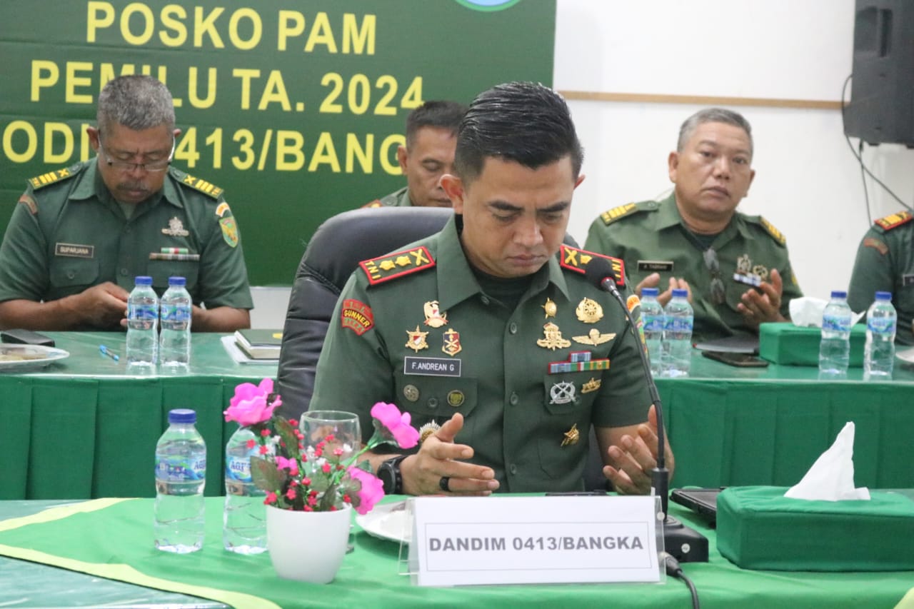 Junjung Tinggi Netralitas TNI Dan Penegakan Hukum Di TNI, Dandim 0413/Bangka Beserta Perwira Staf Ikuti Pengarahan Panglima TNI