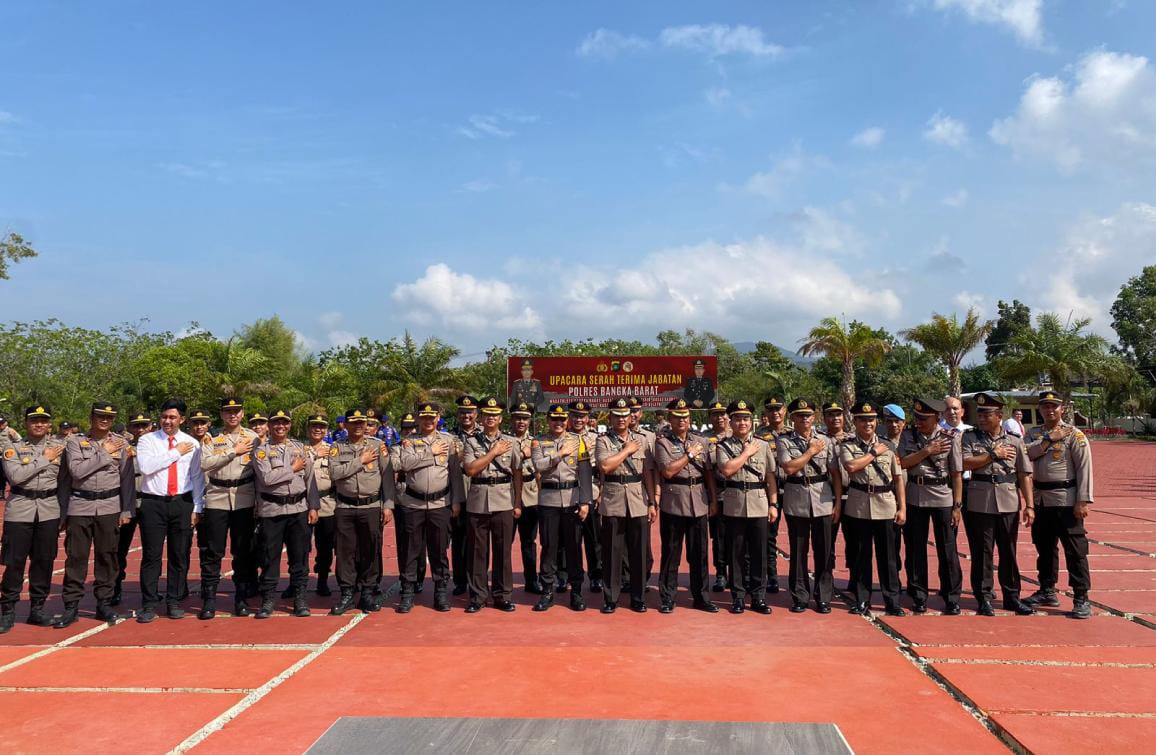 Upacara Sertijab Polres Bangka Barat Berlangsung Aman