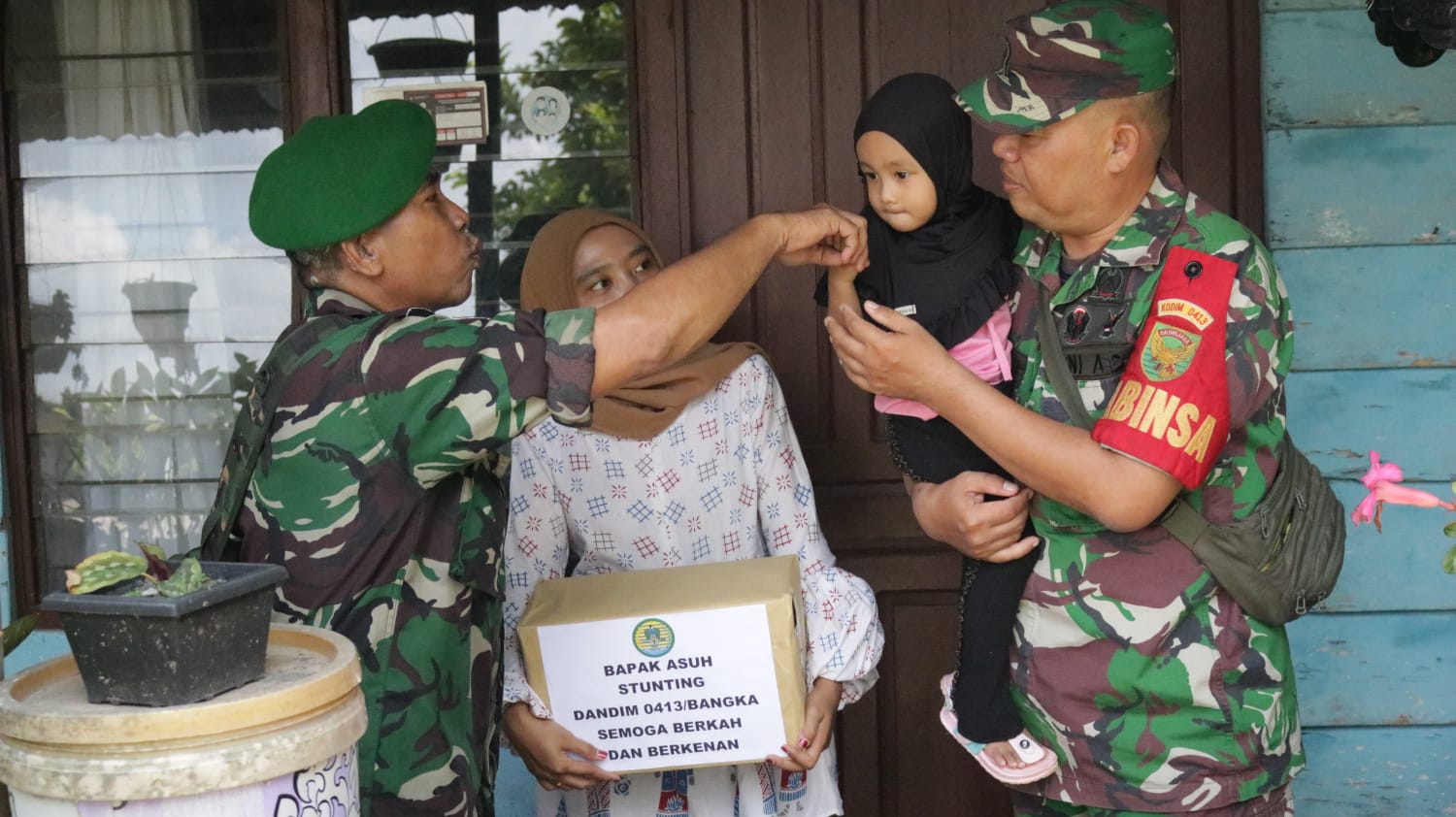 Tingkatkan Dukungan Bantuan Stunting Dandim 0413/Bangka Terapkan Metode Bantuan Door To Door Secara Serentak