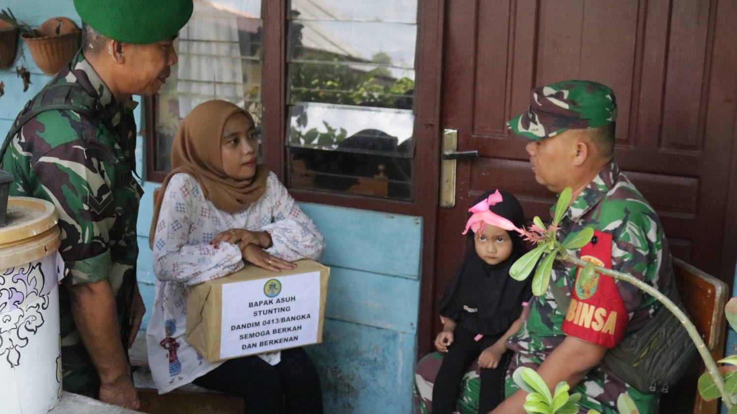 Tingkatkan Dukungan Bantuan Stunting Dandim 0413/Bangka Terapkan Metode Bantuan Door To Door Secara Serentak